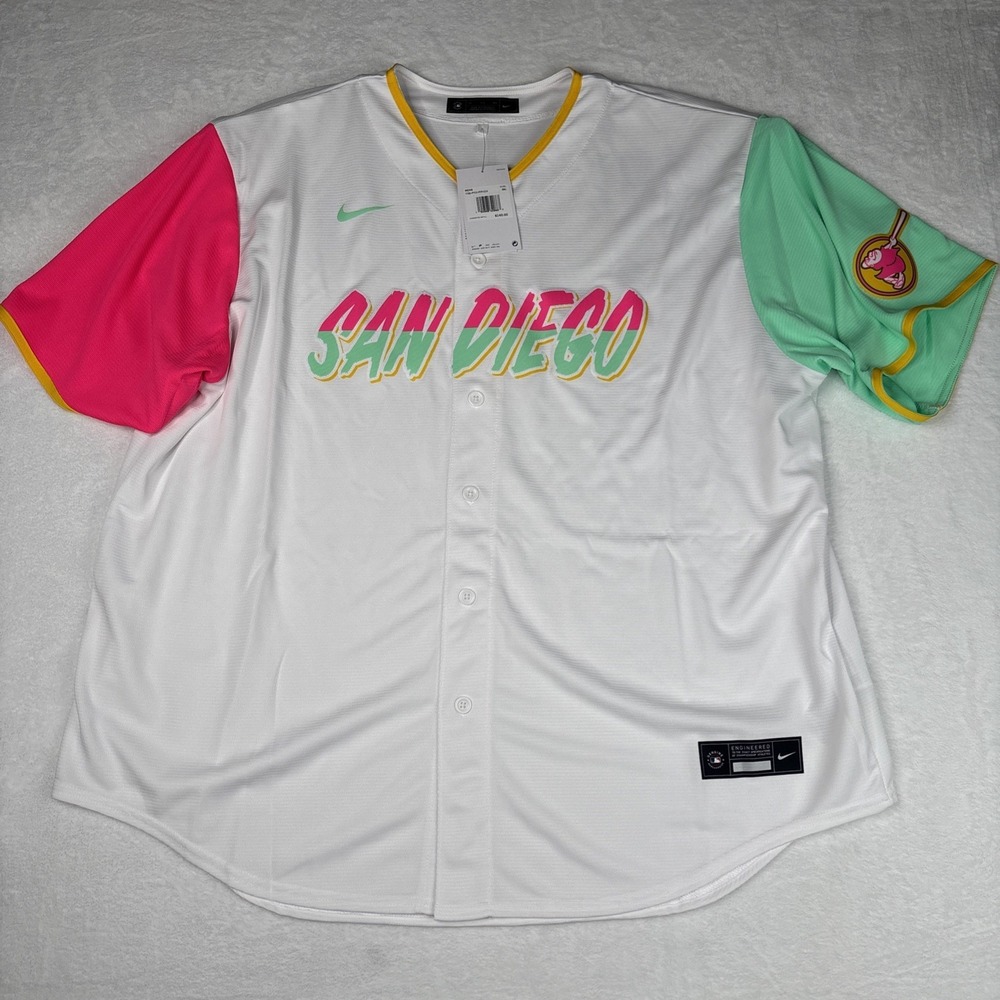 Nike Men's San Diego Padres White City Connect Baseball Replica Jersey 3XL XXXL
